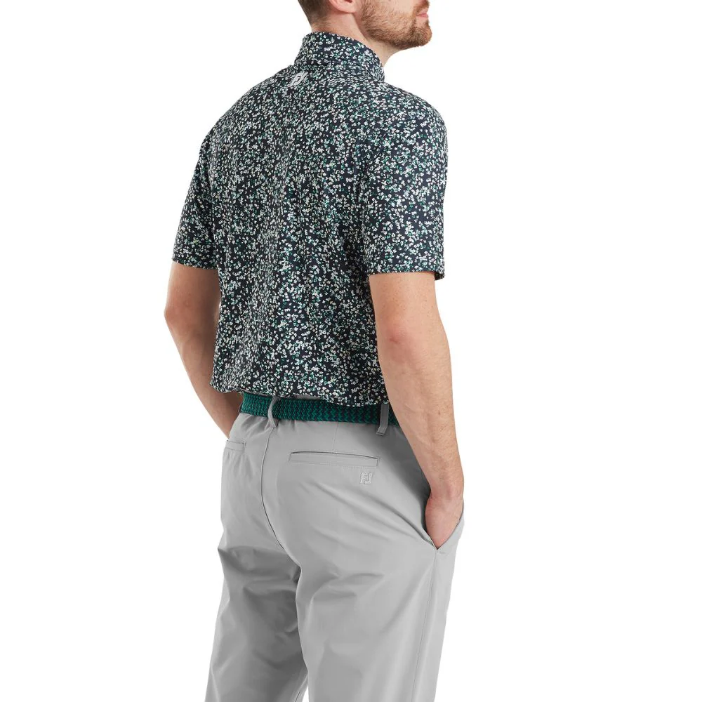 FootJoy Golf Watercolour Floral Print Pique Polo Shirt 2026 - 39274 - Image 4