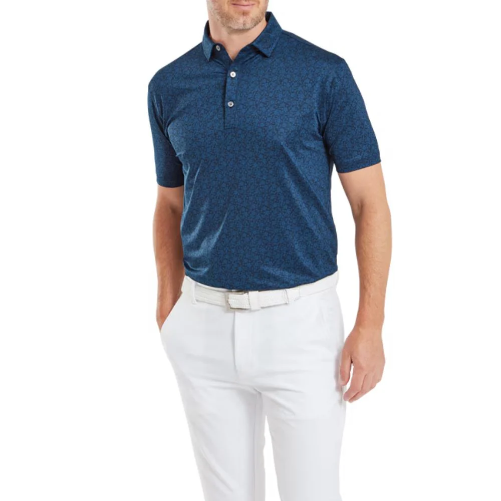 FootJoy Painted Floral Lisle Golf Polo Shirt - 81617 - Image 3