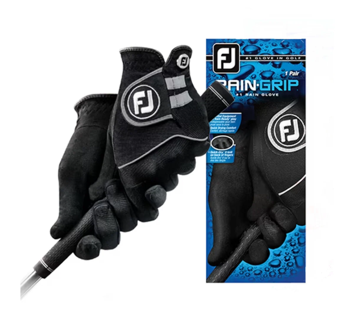FootJoy Ladies RainGrip Golf Gloves - Pair - Black