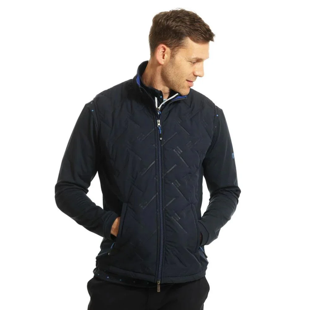 Island Green Heat-Welding Quilted Men's Golf Gilet - Navy