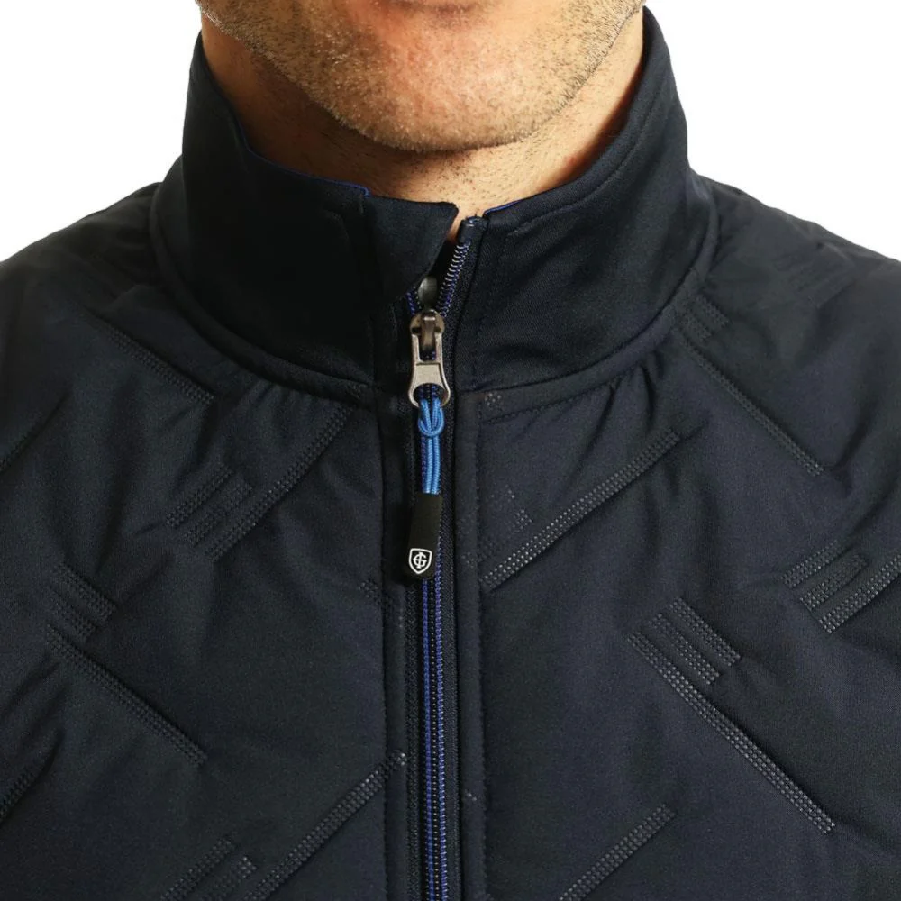 Island Green Heat-Welding Quilted Men's Golf Gilet - Navy - Image 3