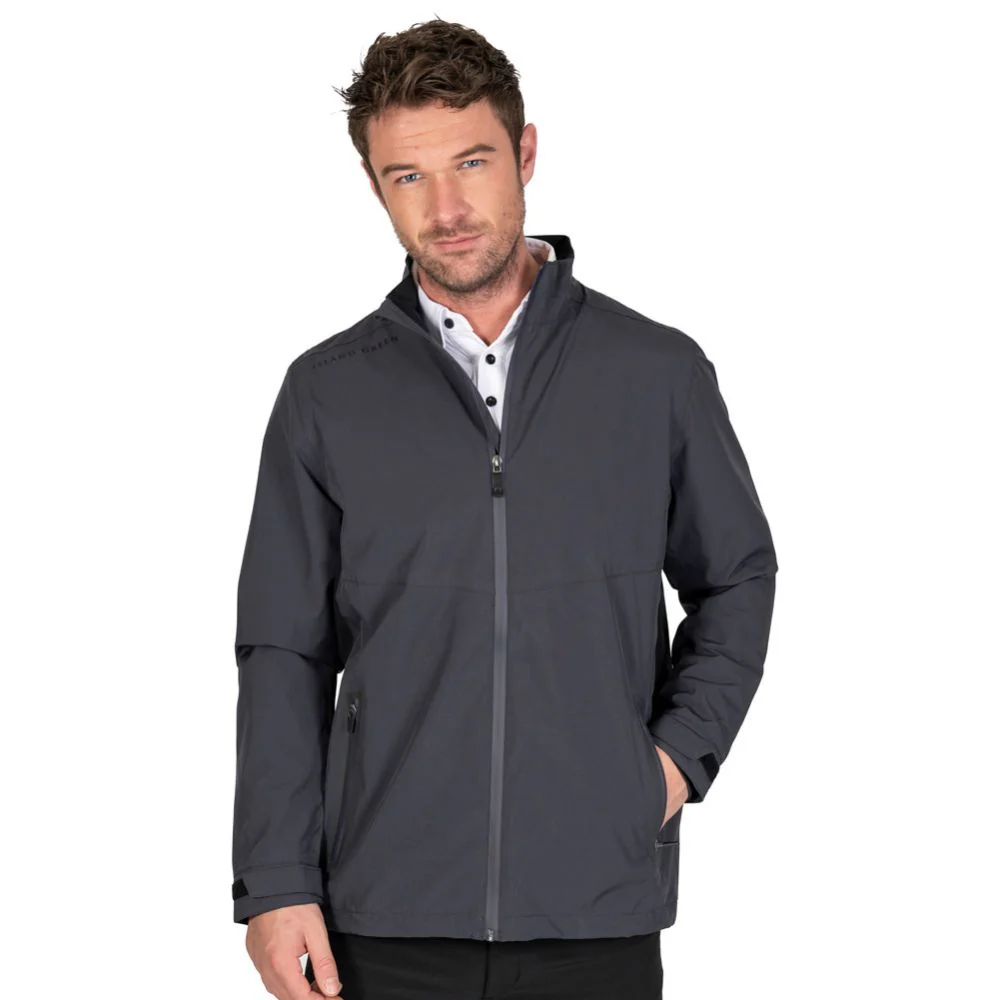 Island Green Waterproof Men's Stretch Golf Jacket - Charcoal - Image 3
