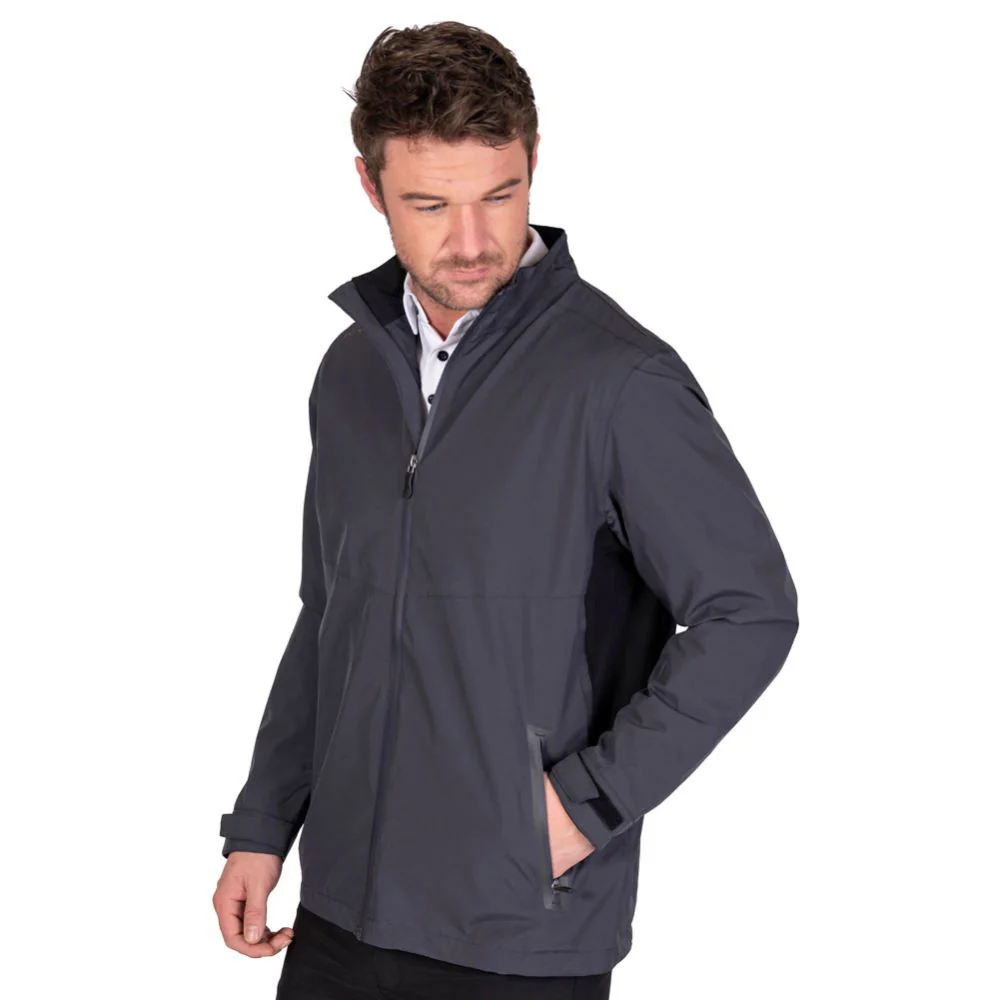 Island Green Waterproof Men's Stretch Golf Jacket - Charcoal - Image 4