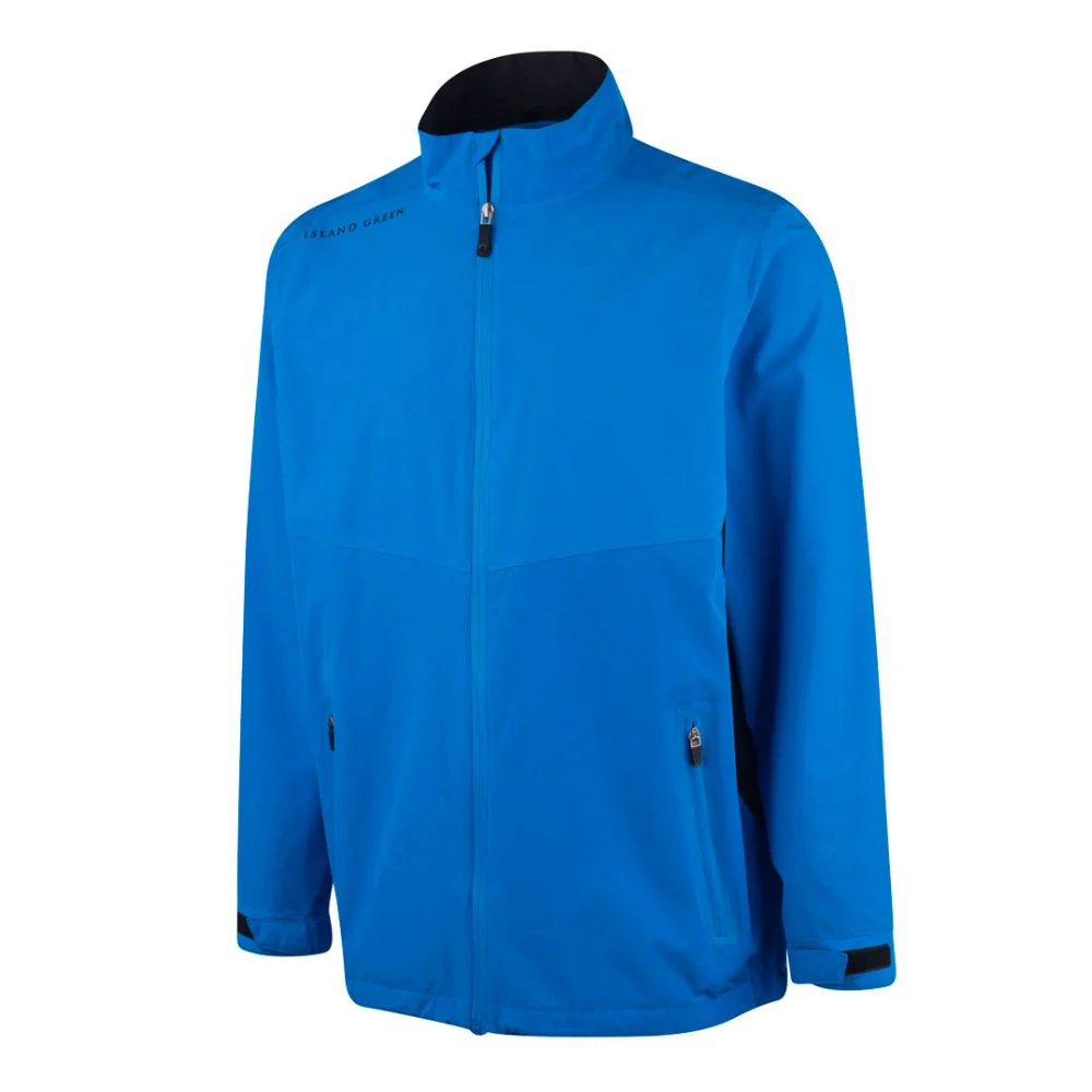Island Green Waterproof Men's Stretch Golf Jacket - Blue