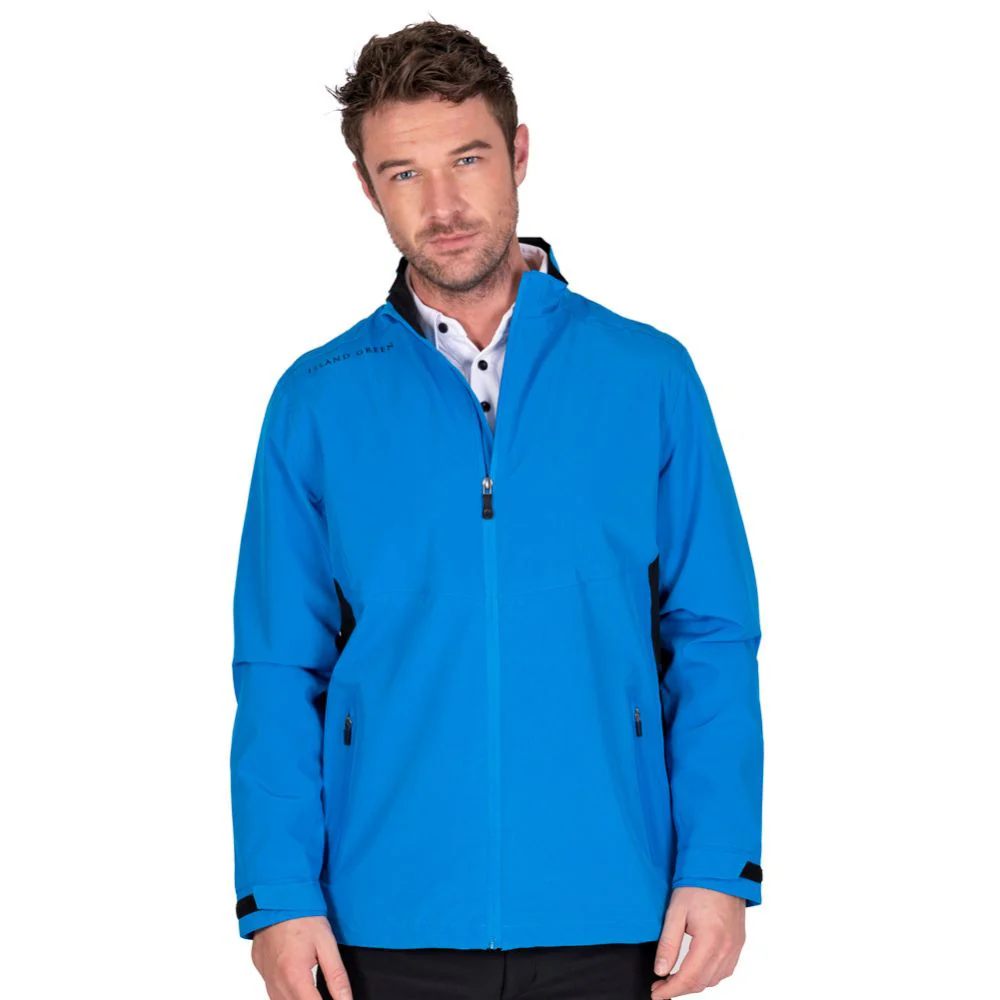 Island Green Waterproof Men's Stretch Golf Jacket - Blue - Image 3