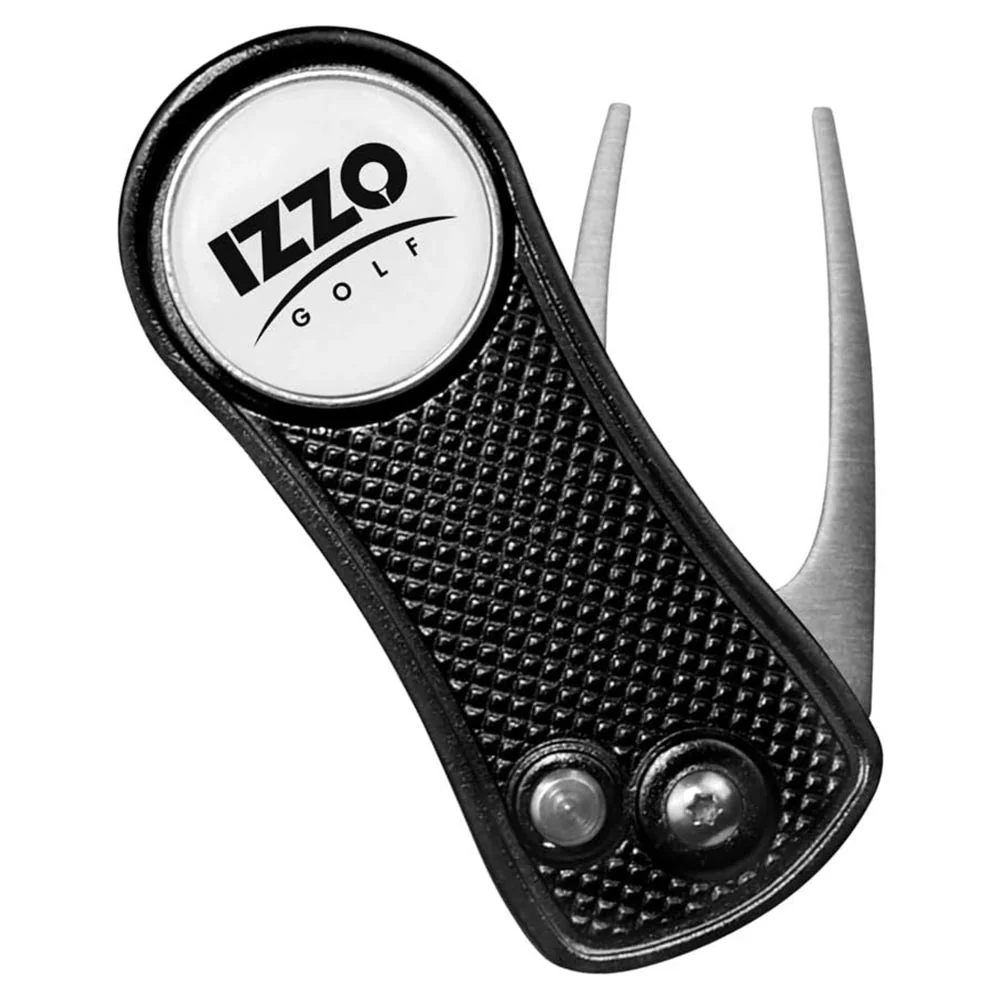 IZZO GOLF METAL DIVOT TOOL PiTCHFORK BLACK - Image 2