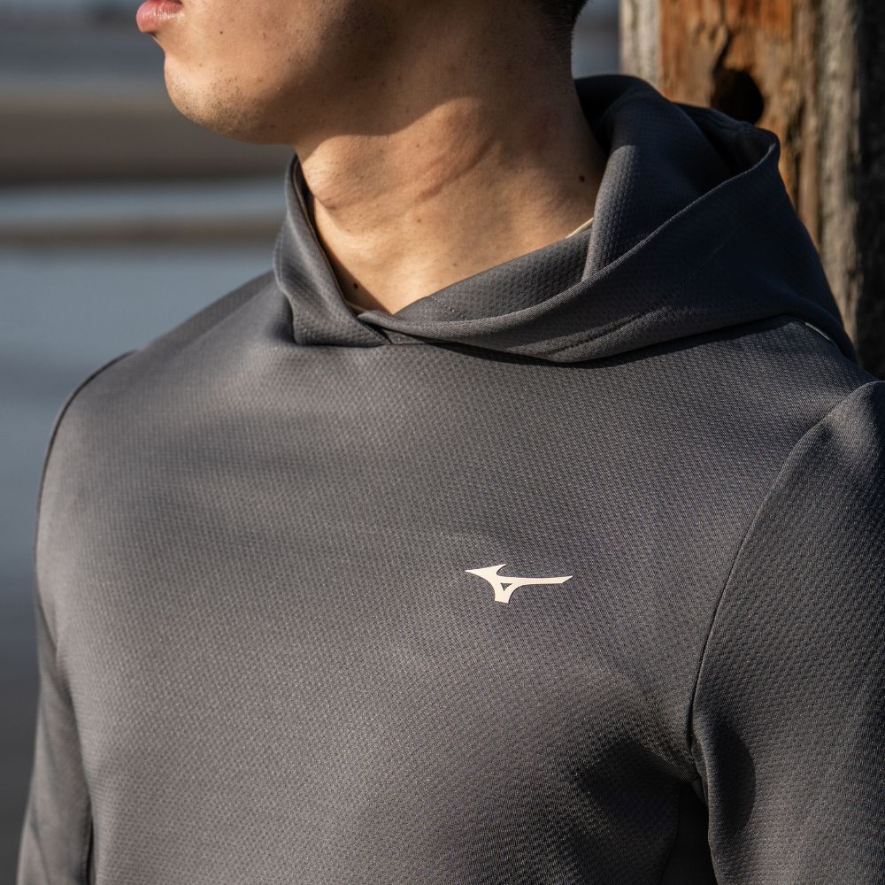 Mizuno G-style Long Sleeve Golf Hoodie 2.0 2026 - Lava Smoke - Image 3