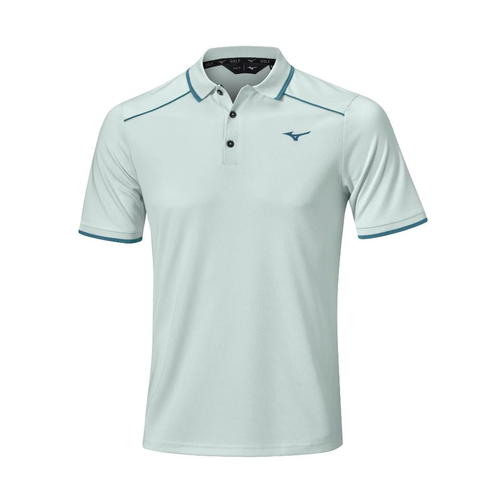 Mizuno Rib Knitted Short Sleeve Golf Polo Shirt Shirt 2026 - Pale Blue