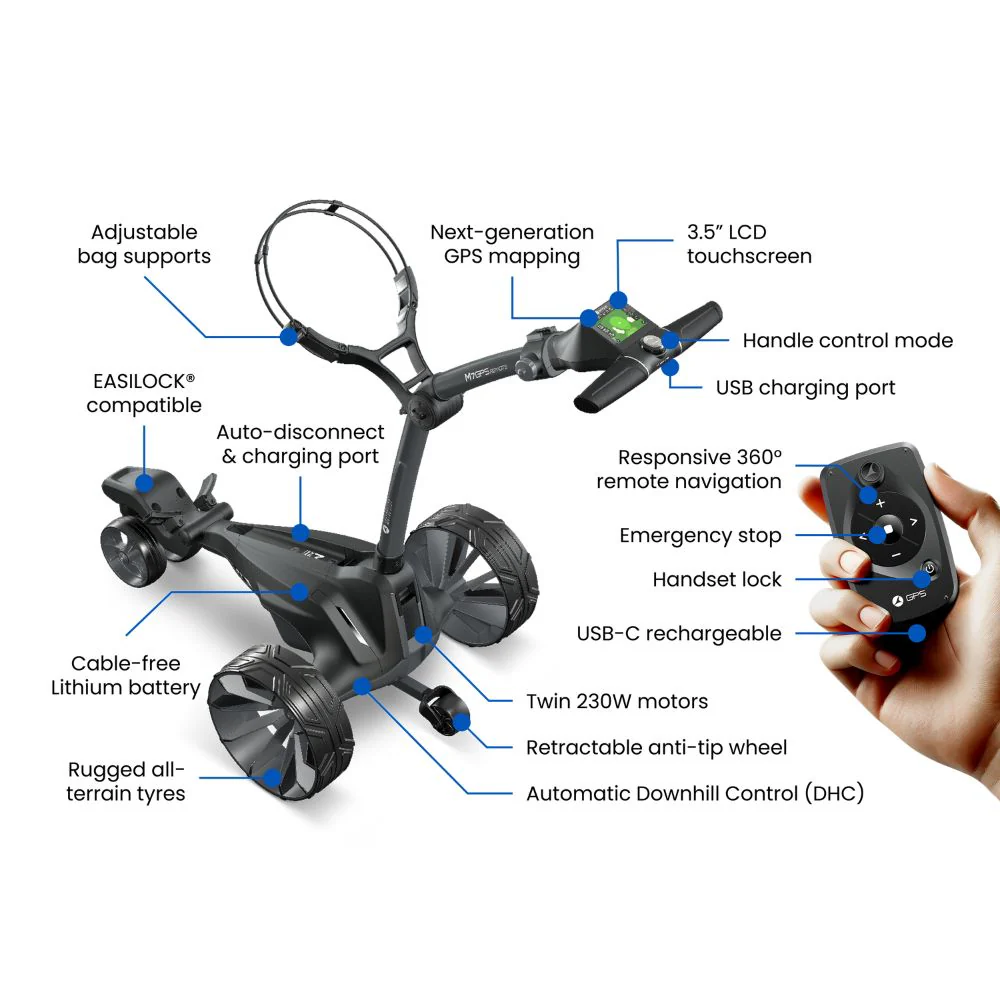 Motocaddy M7 GPS Remote Control Ultra Lithium Electric Golf Trolley 2026 + FREE GIFT - Image 8