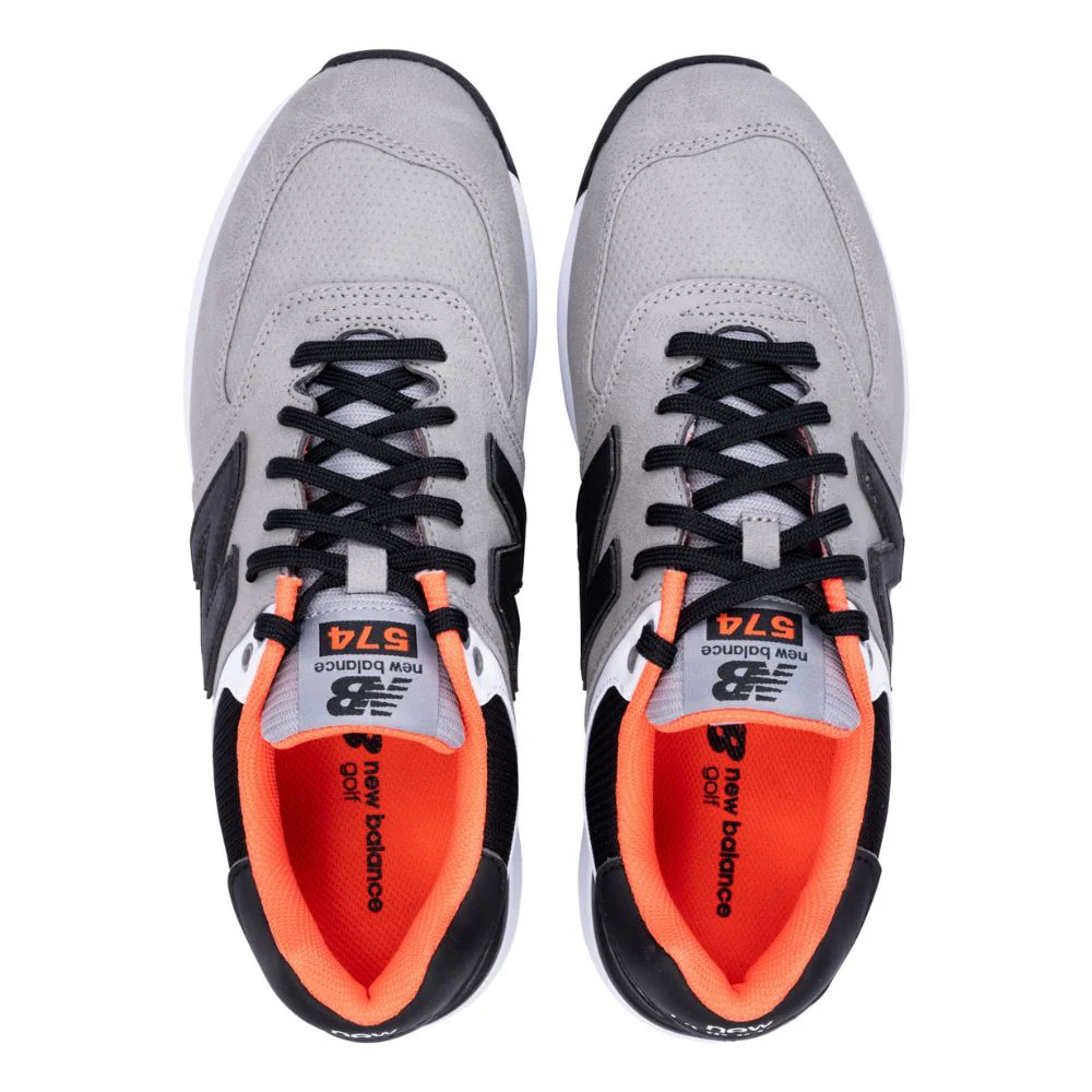 New Balance 574 Greens V2 Mens Spikeless Golf Shoes - Grey / Black - Image 2