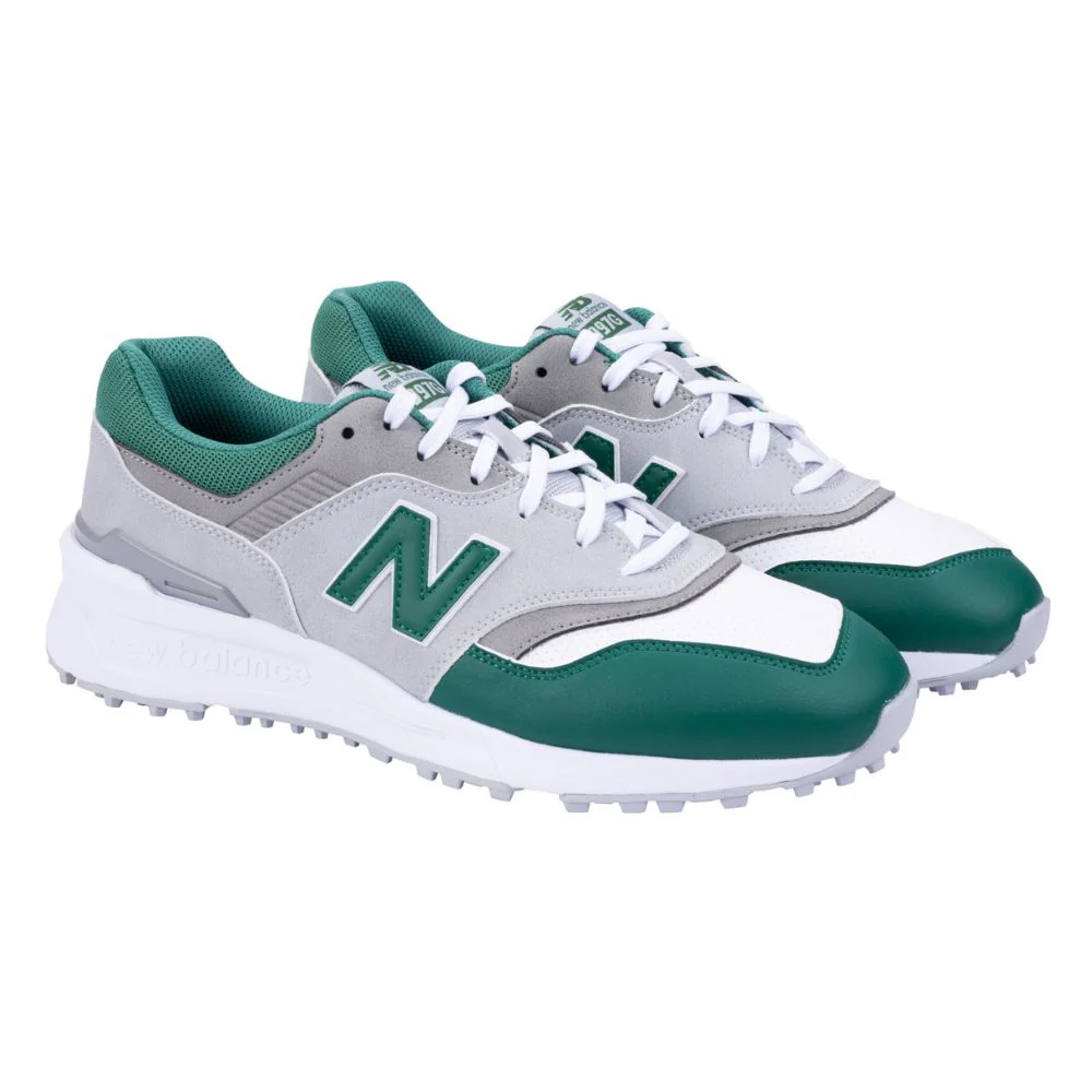 New Balance 997 SL Mens Spikeless Golf Shoes 2025 - White / Green / Grey - Image 4