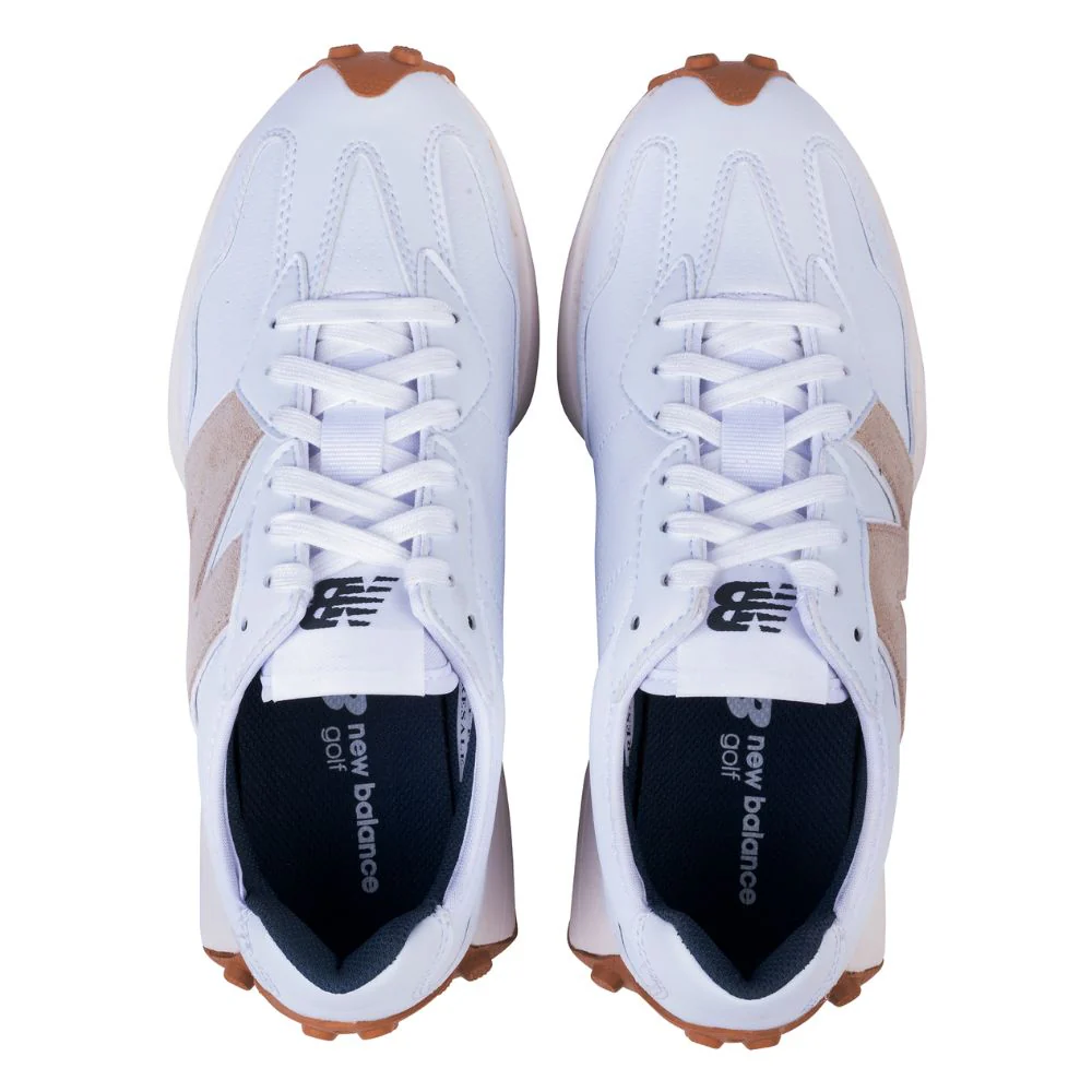 New Balance Ladies 327 Spikeless Golf Shoes 2026 - White / Tan - Image 3