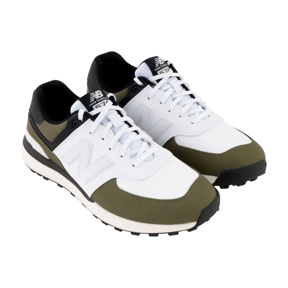 New Balance Men's 574 Greens V2 Spikeless Golf Shoes 2026 - Olive - Image 3