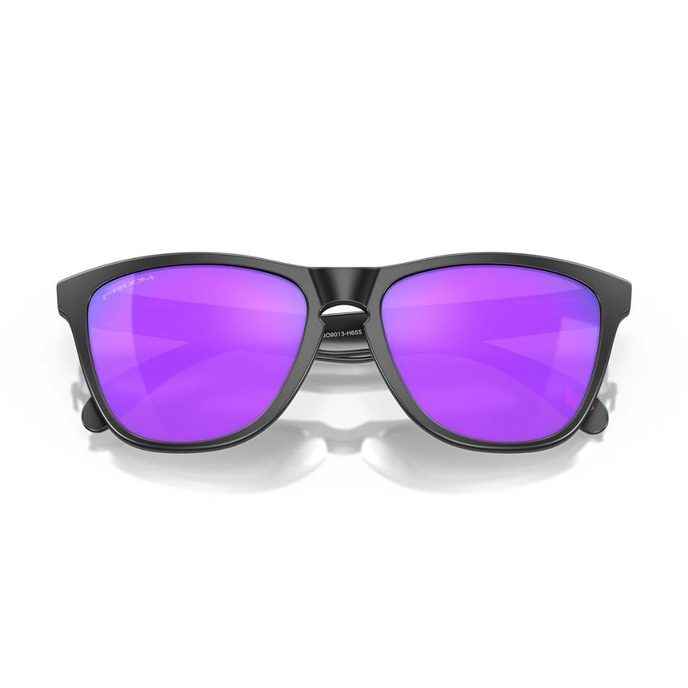 Oakley Frogskins Sunglasses - Matte Black w/ Prizm Violet - Image 3