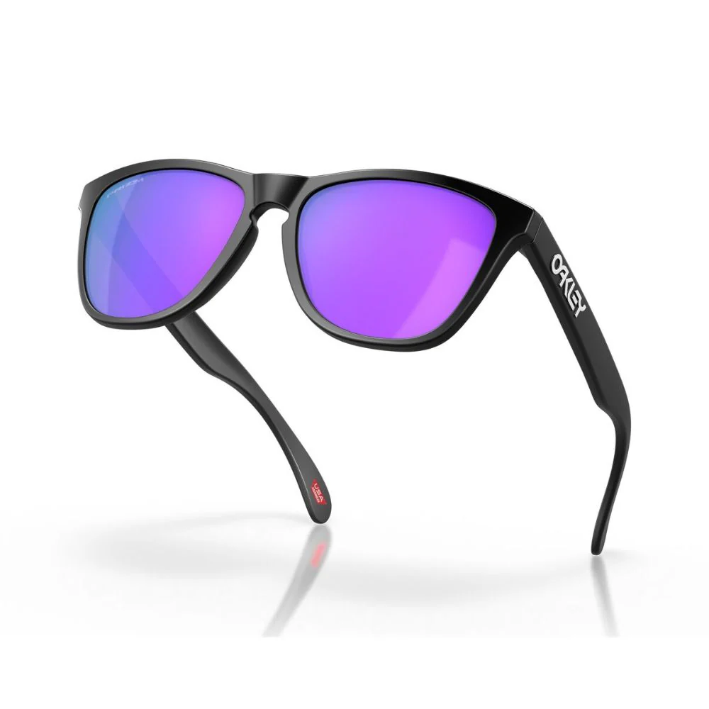 Oakley Frogskins Sunglasses - Matte Black w/ Prizm Violet - Image 4