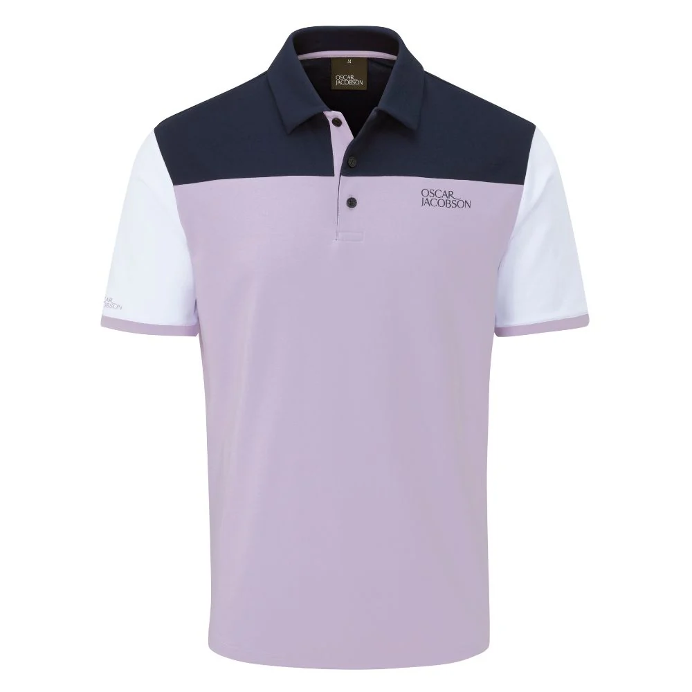 Oscar Jacobson Adelaide Men's Golf Polo Shirt 2026 - Lavender/Navy