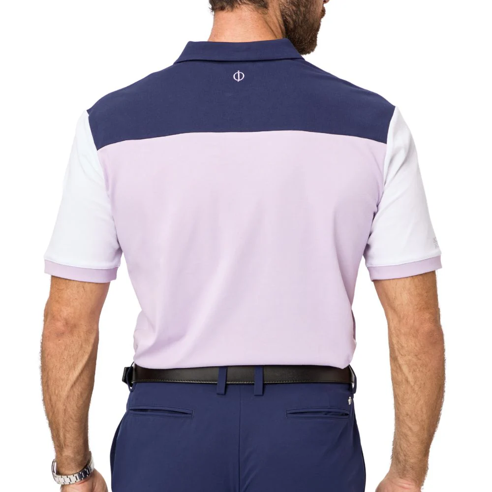 Oscar Jacobson Adelaide Men's Golf Polo Shirt 2026 - Lavender/Navy - Image 3