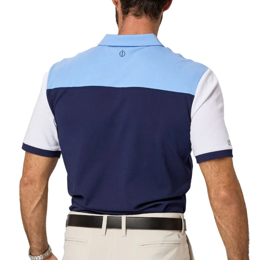Oscar Jacobson Adelaide Men's Golf Polo Shirt 2026 - Navy/Dodger Blue - Image 3