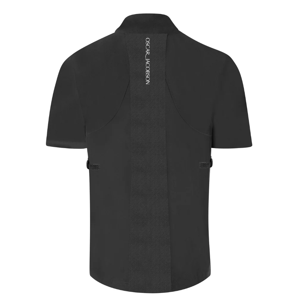 Oscar Jacobson Arlington 1/4 Zip Waterproof Men's Short Sleeve Golf Jacket - Black / Pewter - Image 2