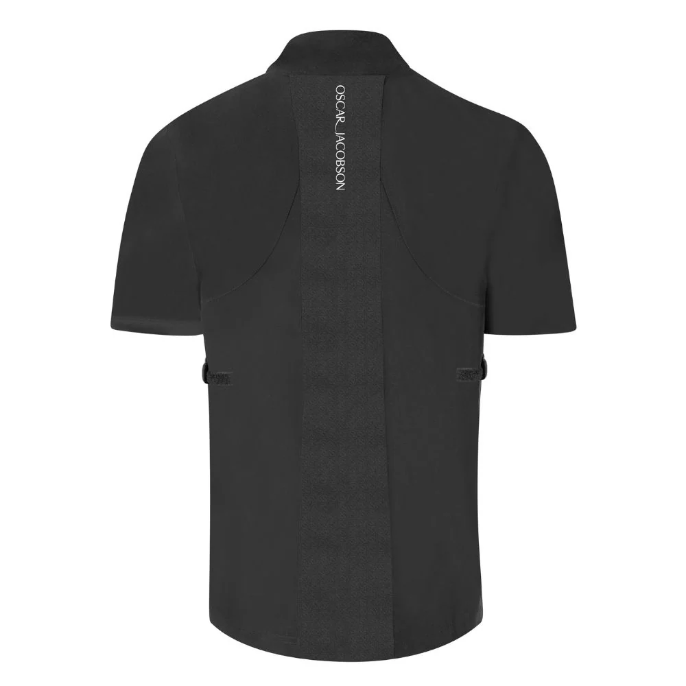 Oscar Jacobson Arlington 1/4 Zip Waterproof Mens Short Sleeve Golf Jacket 2025 - Black / Pineneedle - Image 2