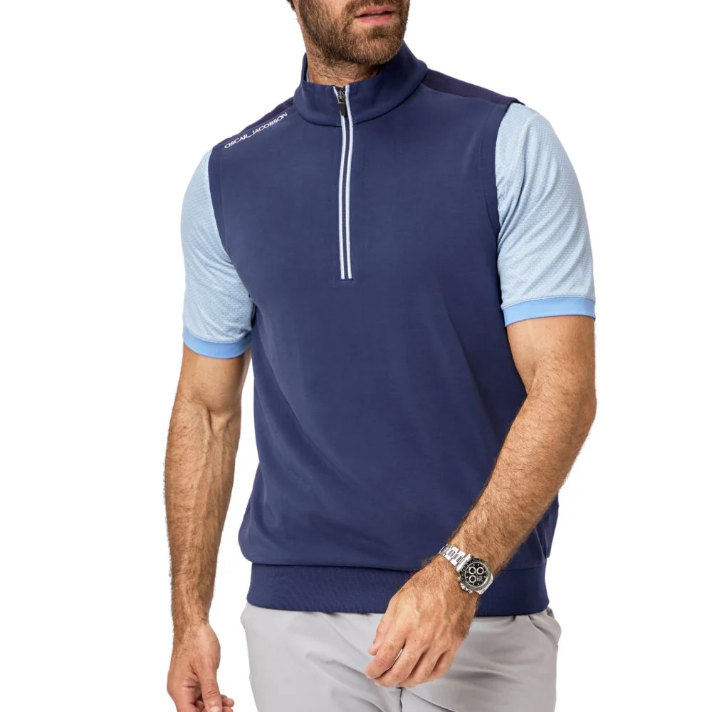 Oscar Jacobson Drew Sleeveless Men's Pullover Golf Top 2026 - Navy - Image 3