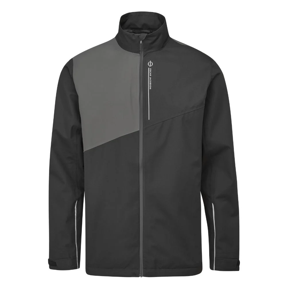 Oscar Jacobson Greylands Mens Waterproof Golf Jacket - Black / Pewter