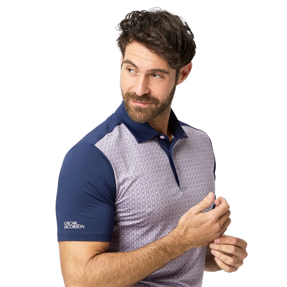 Oscar Jacobson Kenson Men's Golf Polo Shirt 2026 - Lavender - Image 3