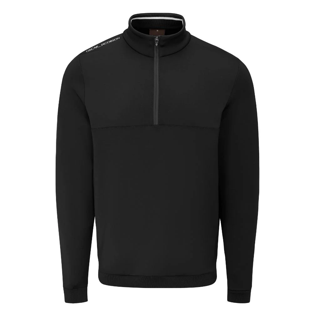 Oscar Jacobson Westland Mens 1/4 Zip Pullover Golf Top 2025 - Black