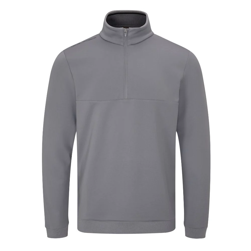 Oscar Jacobson Westland Mens 1/4 Zip Pullover Golf Top 2025 - Pewter