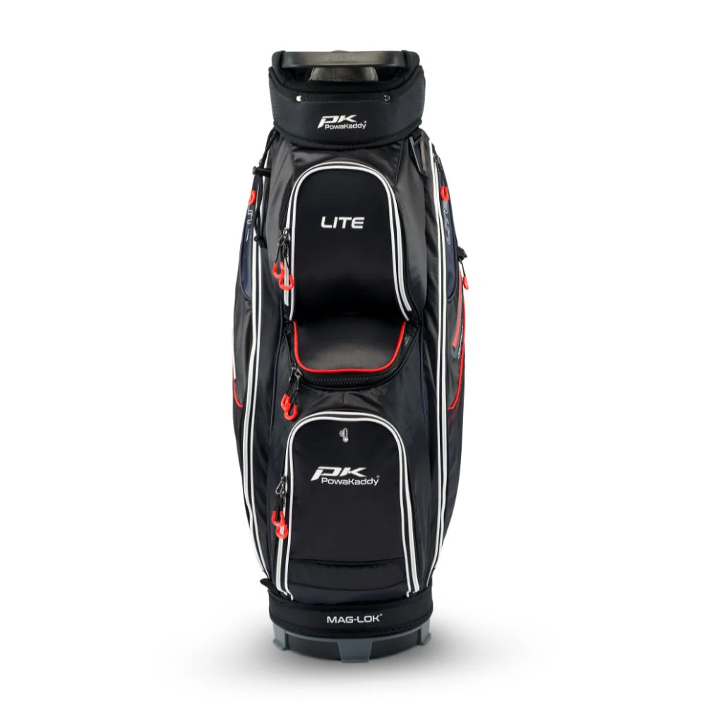 PowaKaddy Lite Golf Cart Bag - Black / White / Red - Image 3