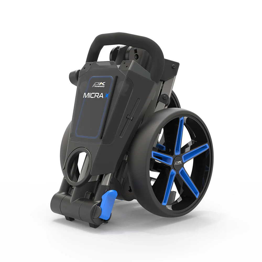 Powakaddy Micra Cube Compact Push Golf Trolley - Blue Trim