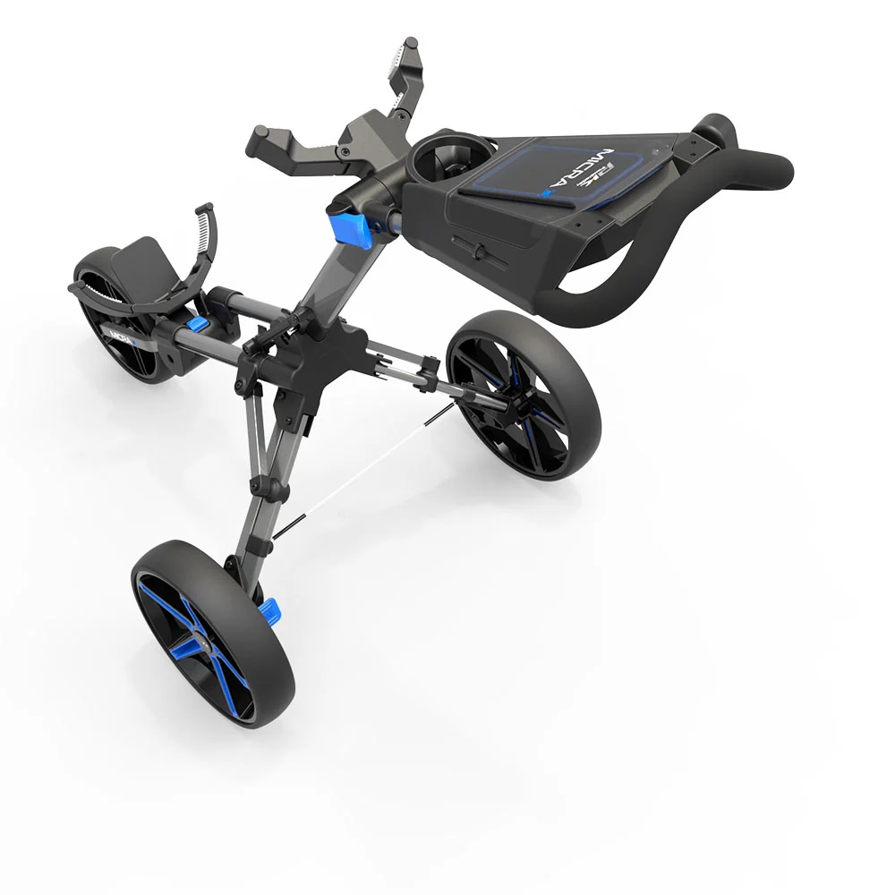 Powakaddy Micra Cube Compact Push Golf Trolley - Blue Trim - Image 3