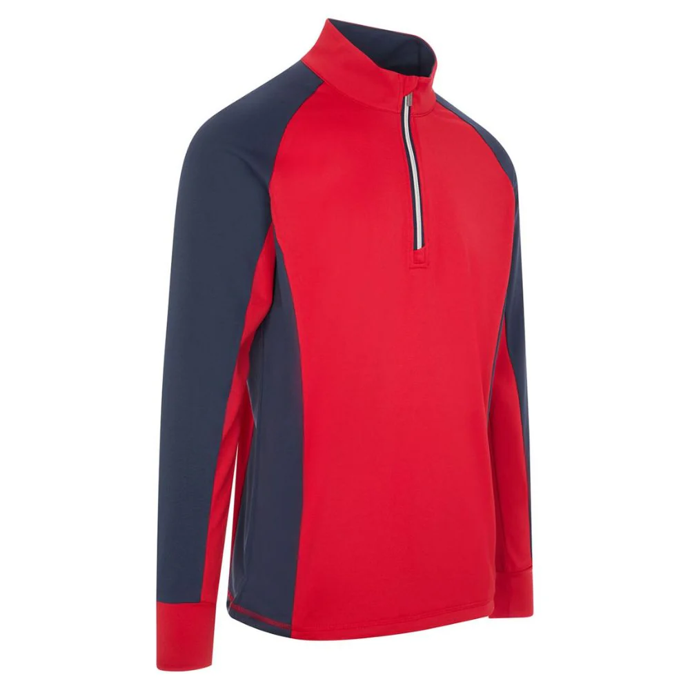 ProQuip Pro-Tech Comfort Stretch 1/4 Zip Midlayer Pullover Top - Navy Red
