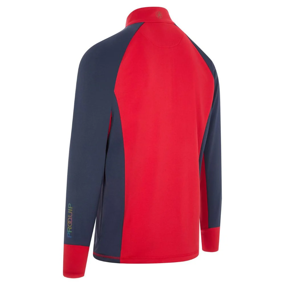 ProQuip Pro-Tech Comfort Stretch 1/4 Zip Midlayer Pullover Top - Navy Red - Image 2