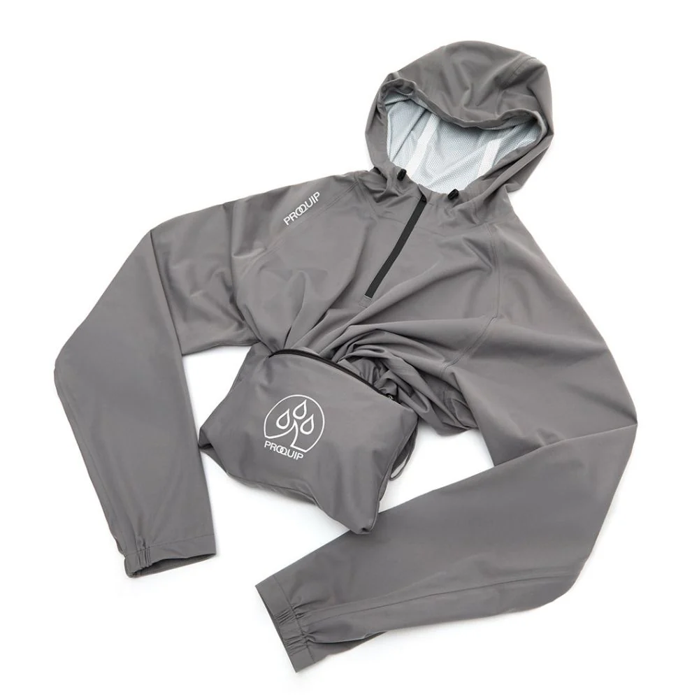 ProQuip Propac Lite Packable Waterproof Hooded Golf Jacket -  Quiet Shade / Black - Image 3
