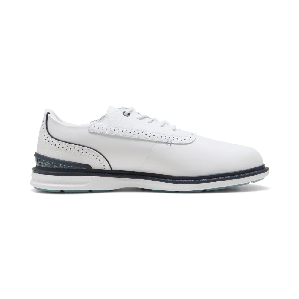 PUMA Avant 2.0 Spikeless Golf Shoes 2026 - White / Deep Navy / Spring Blue - Image 2