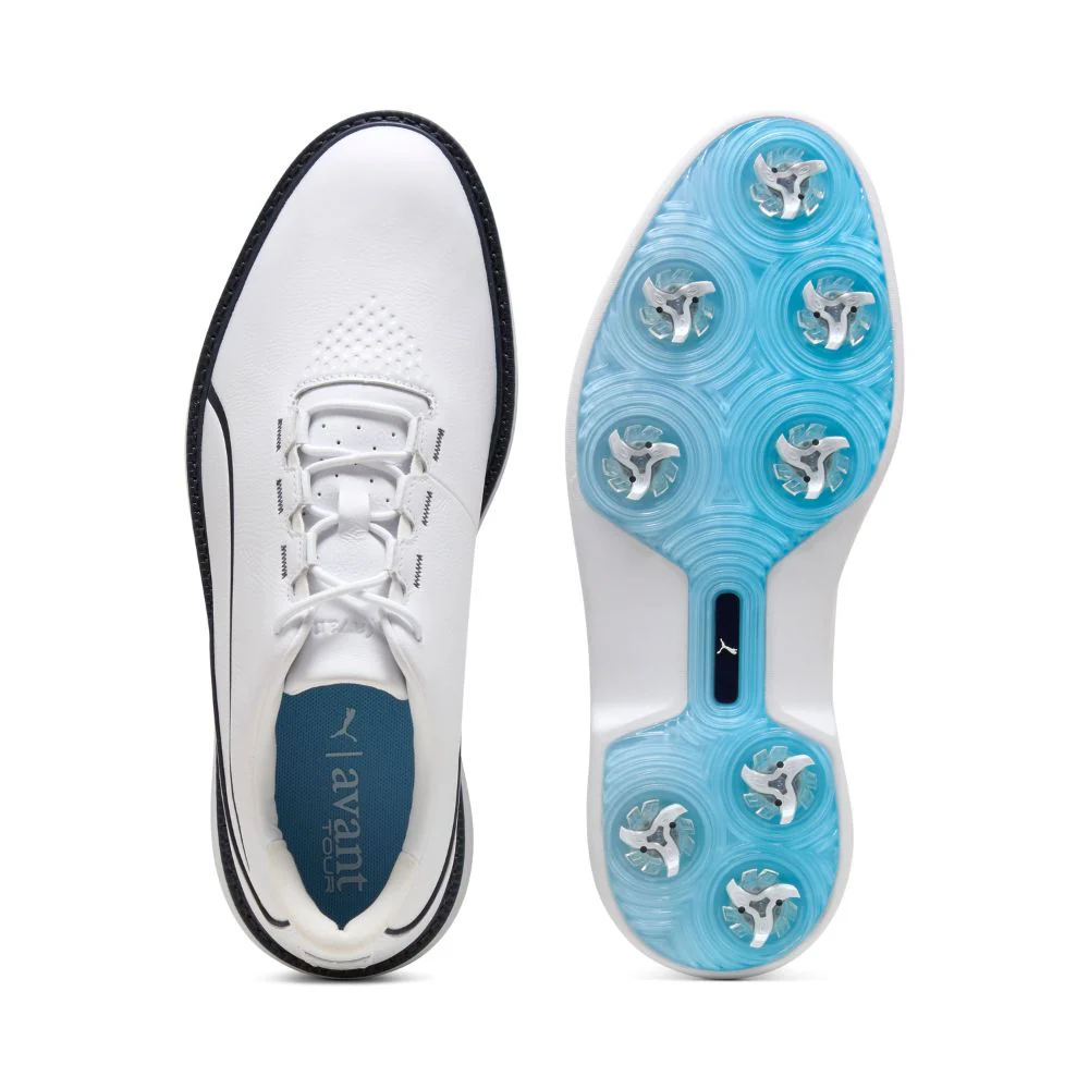 PUMA Avant Tour Spiked Golf Shoes 2026 - White / Deep Navy - Image 3