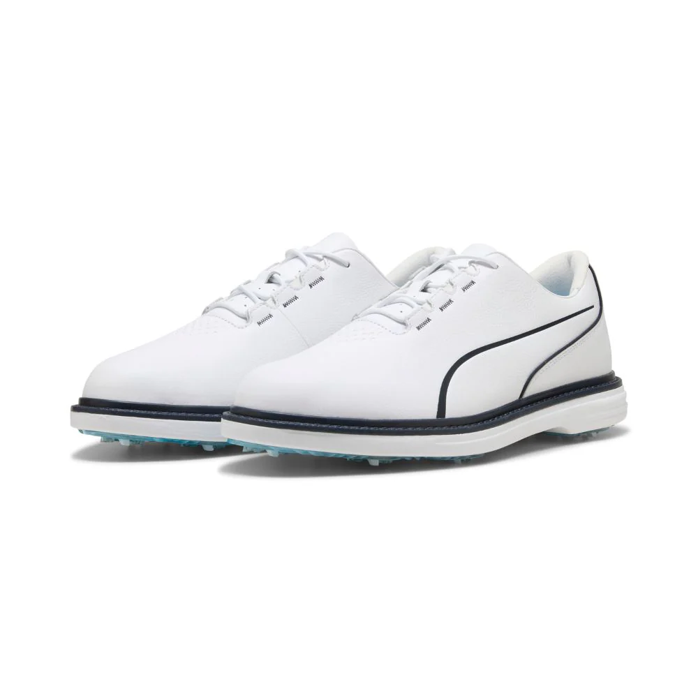 PUMA Avant Tour Spiked Golf Shoes 2026 - White / Deep Navy - Image 4