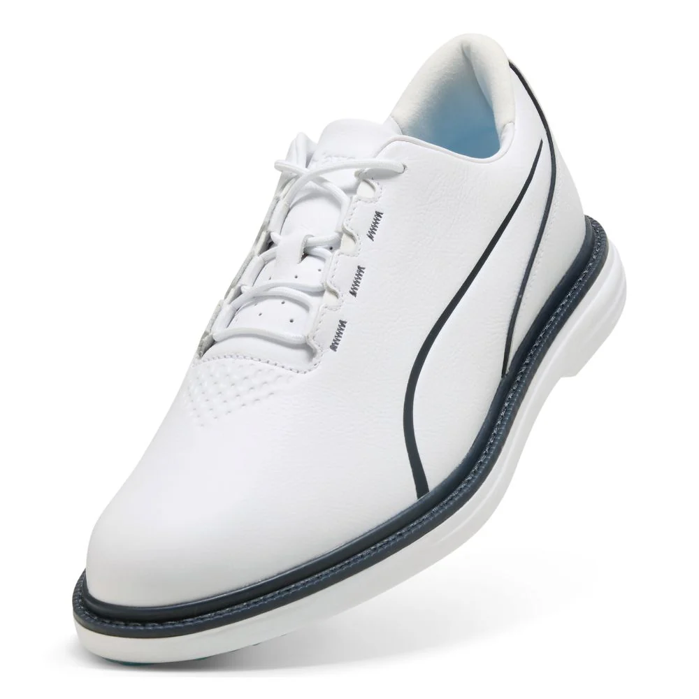 PUMA Avant Tour Spiked Golf Shoes 2026 - White / Deep Navy - Image 5