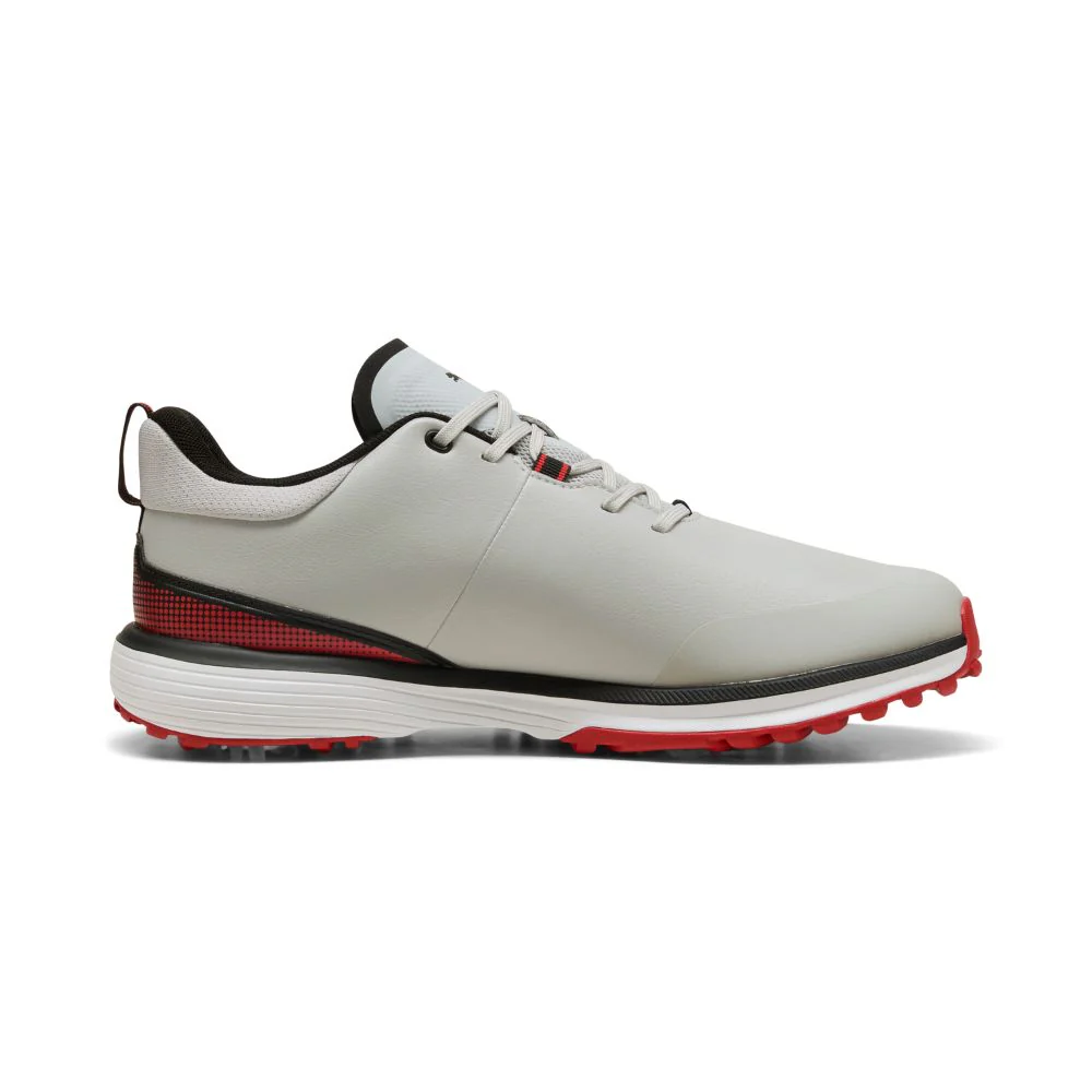 PUMA Fusion Grip ST Spiked Golf Shoes 2026 - Ash Grey / Black / Candy Apple - Image 2