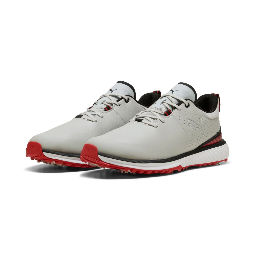PUMA Fusion Grip ST Spiked Golf Shoes 2026 - Ash Grey / Black / Candy Apple - Image 4