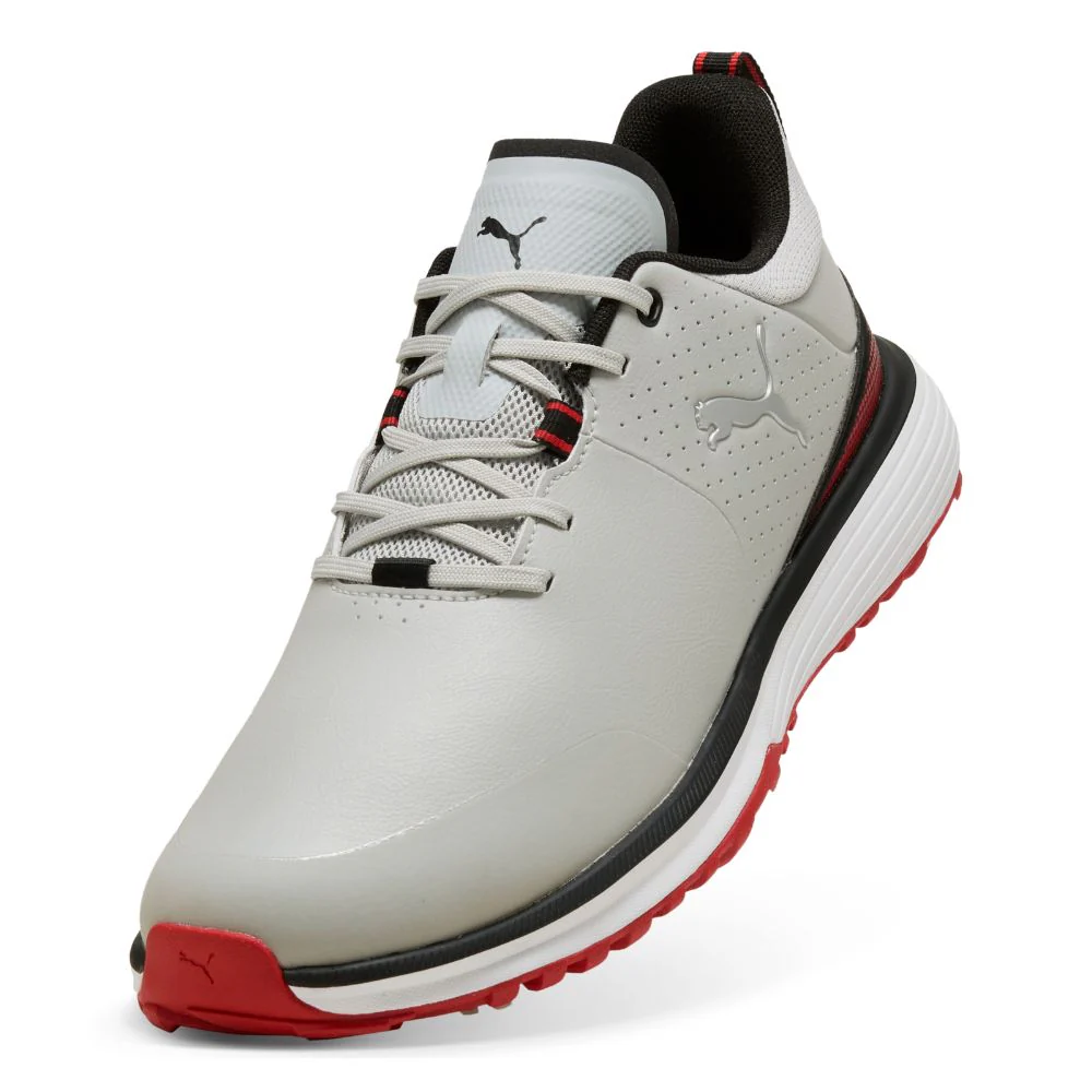 PUMA Fusion Grip ST Spiked Golf Shoes 2026 - Ash Grey / Black / Candy Apple - Image 5