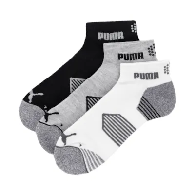 PUMA Golf Essential 1/4 Cut 3 Pair Sock Pack 2026 - White / Grey / Black