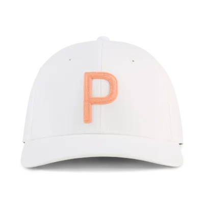 PUMA Heritage P Tech Golf Cap 2026 - Warm White / Melon Glow