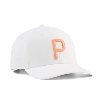 PUMA Heritage P Tech Golf Cap 2026 - Warm White / Melon Glow - Image 3