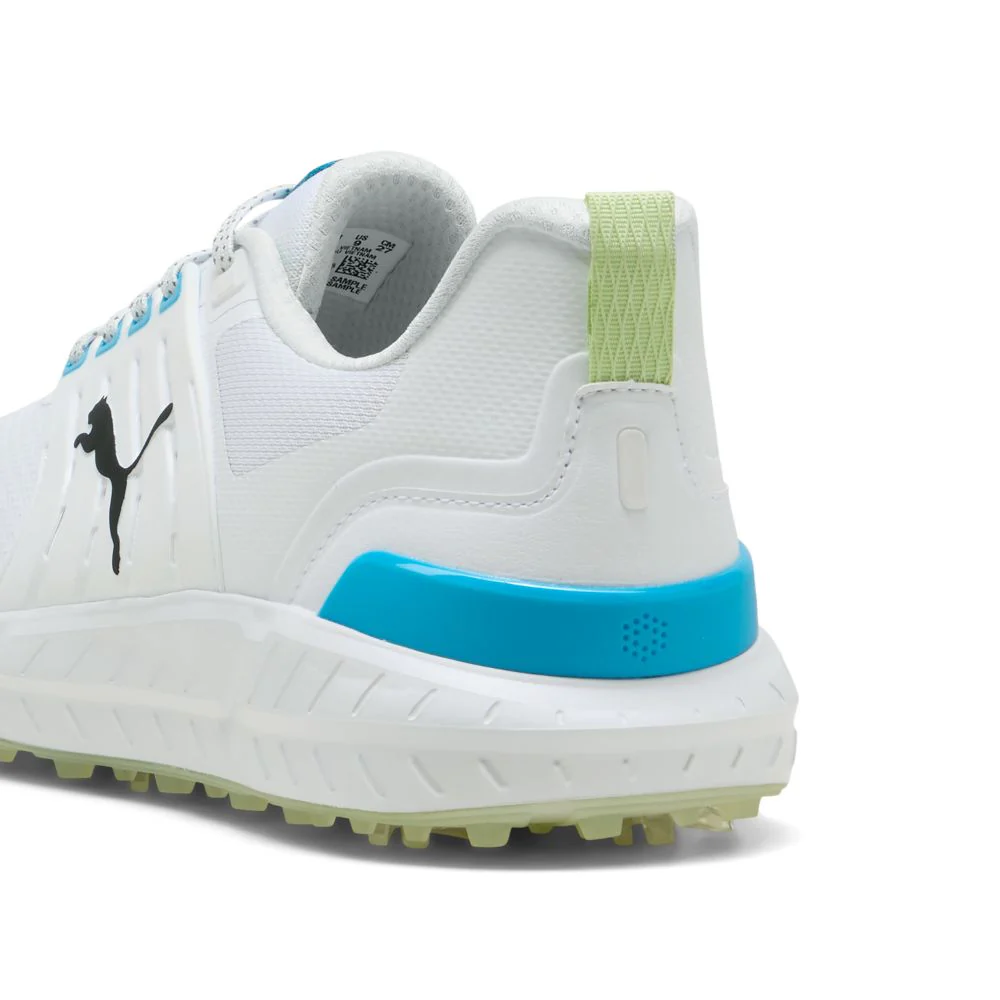 PUMA IGNITE Elevate 2 Tour Spiked Golf Shoes 2026 - White / Apple Spritz / Speed Blue - Image 6