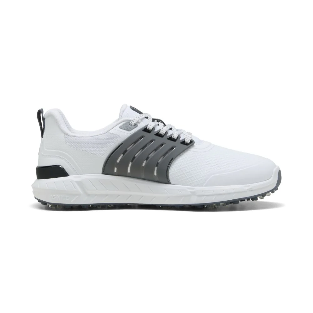 PUMA IGNITE Elevate 2 Tour Spiked Golf Shoes 2026 - White / Slate Sky / Black - Image 2