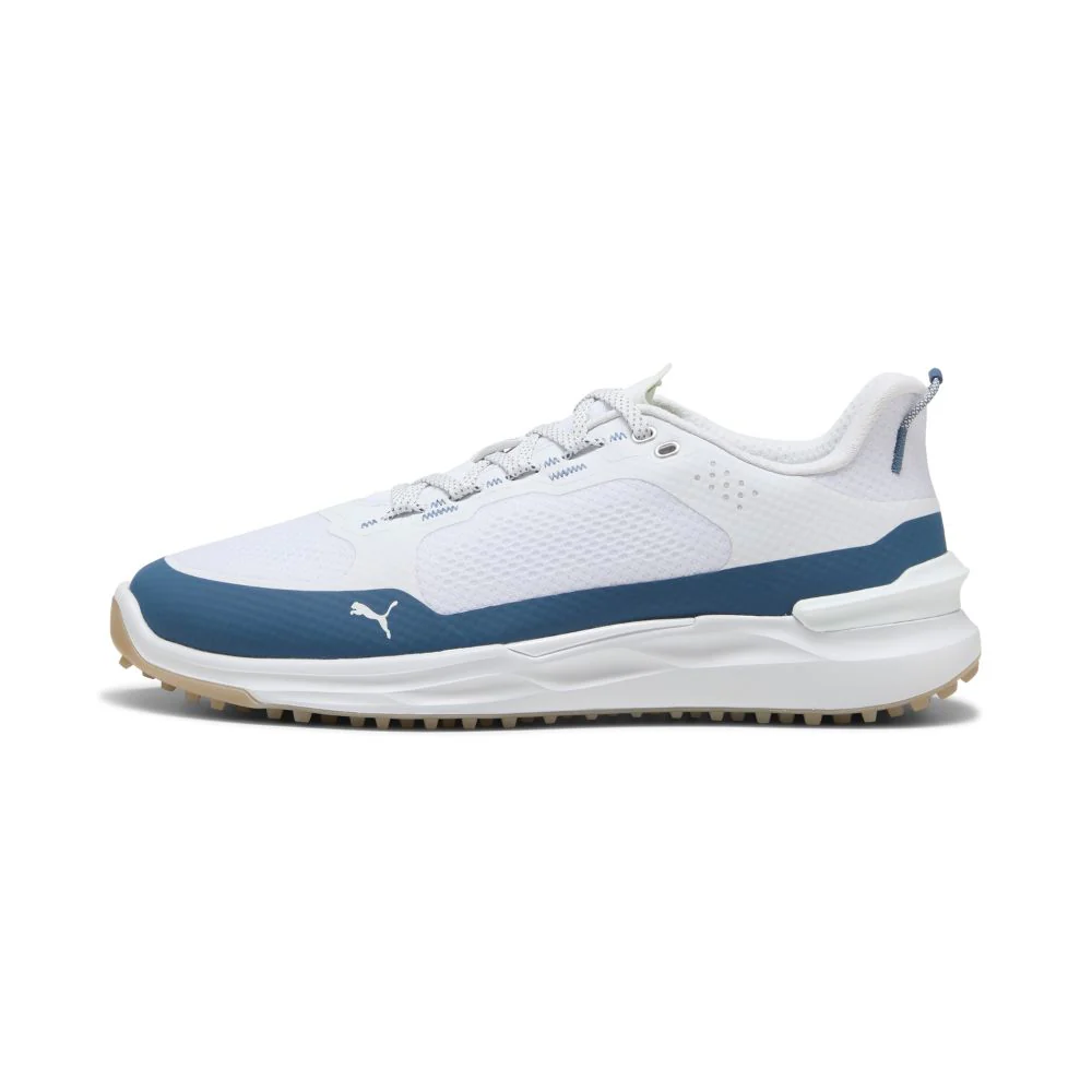 PUMA IGNITE Elevate X Spikeless Golf Shoes 2026 - White / Dark Indigo