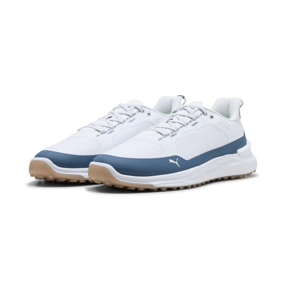 PUMA IGNITE Elevate X Spikeless Golf Shoes 2026 - White / Dark Indigo - Image 4