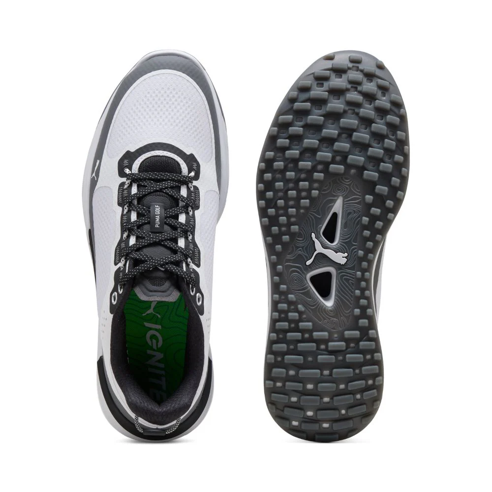 PUMA IGNITE Elevate X Spikeless Golf Shoes 2026 - White / Slate Sky / Black - Image 3